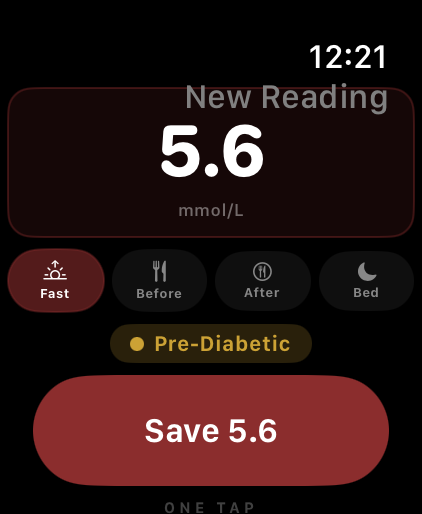 One Tap Blood Sugar on Apple Watch